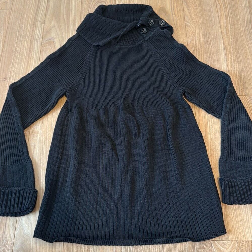 DKNY Jeans Vintage knit cotton black sweater‎ size large